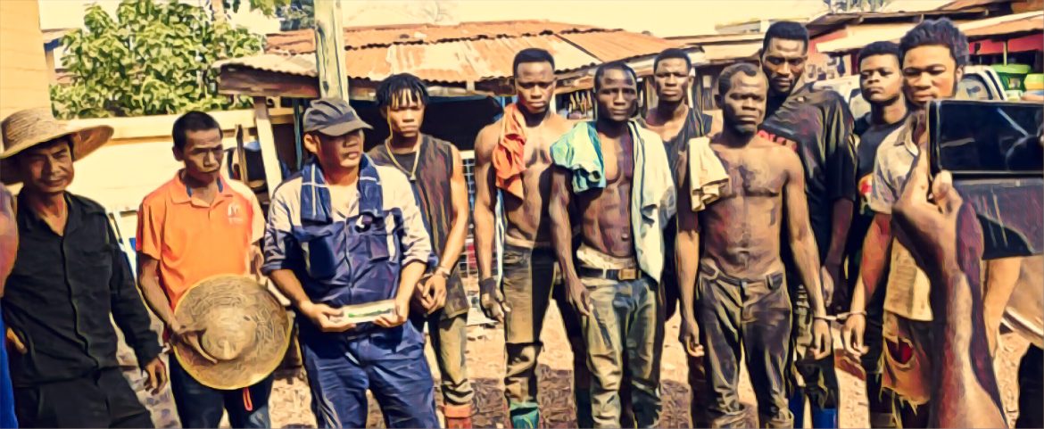 Forestry Commission Arrests Illegal Miners in Tano Anwia Foresttam Illegal mining in Tano Anwia Forest